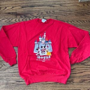 Disney 2005 Vintage Red Sweatshirt with Castle and Characters